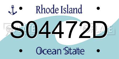 S04472D Rhode Island License Plate