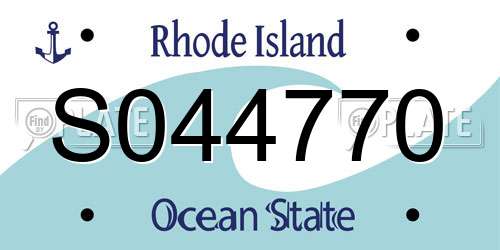 S044770 Rhode Island License Plate