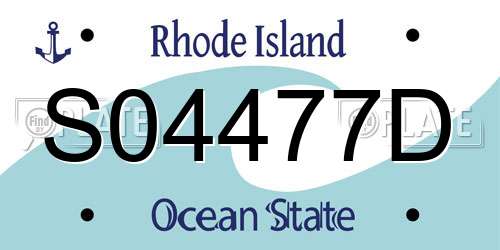 S04477D Rhode Island License Plate