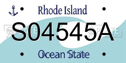 S04545A Rhode Island License Plate
