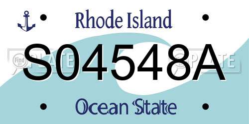 S04548A Rhode Island License Plate