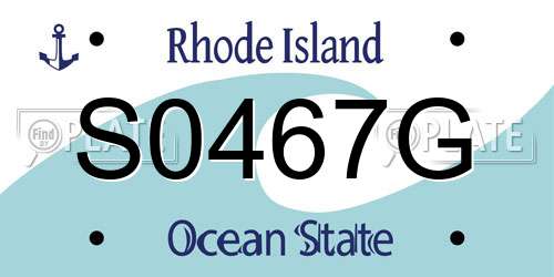 S0467G Rhode Island License Plate