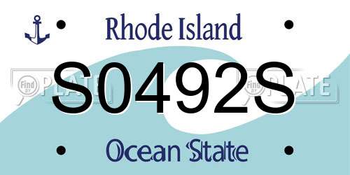 S0492S Rhode Island License Plate