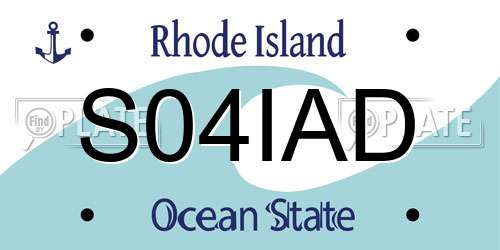 S04IAD Rhode Island License Plate