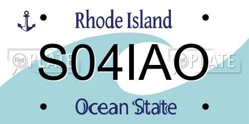 S04IAO Rhode Island License Plate