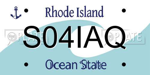 S04IAQ Rhode Island License Plate