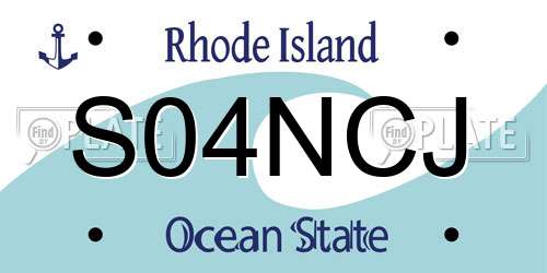 S04NCJ Rhode Island License Plate