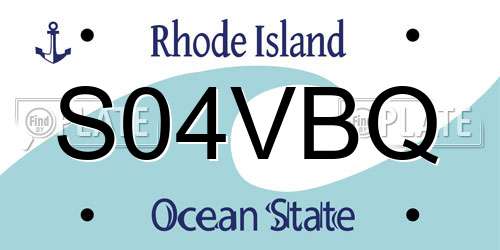 S04VBQ Rhode Island License Plate