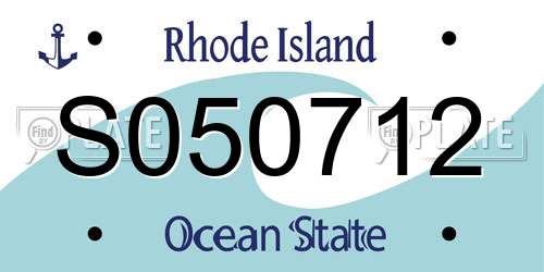 S050712 Rhode Island License Plate