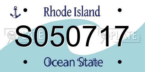 S050717 Rhode Island License Plate
