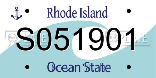 S051901 Rhode Island License Plate