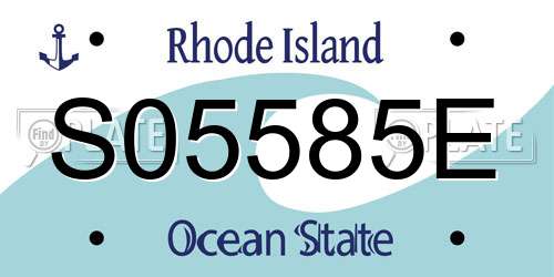 S05585E Rhode Island License Plate