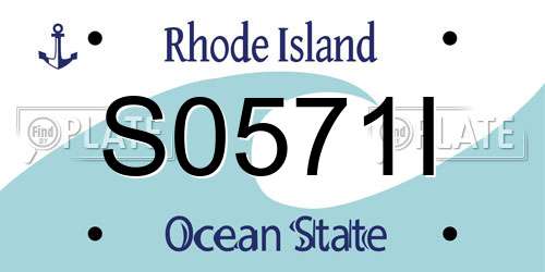 S0571I Rhode Island License Plate