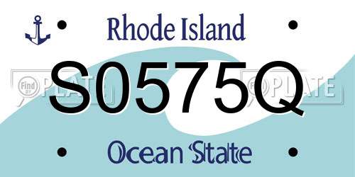 S0575Q Rhode Island License Plate