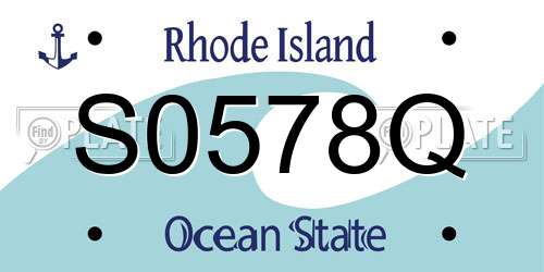 S0578Q Rhode Island License Plate