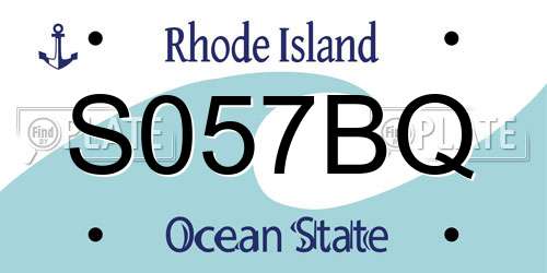 S057BQ Rhode Island License Plate