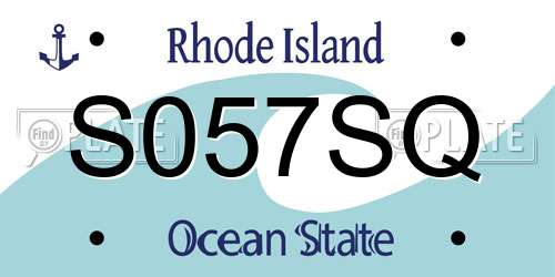 S057SQ Rhode Island License Plate