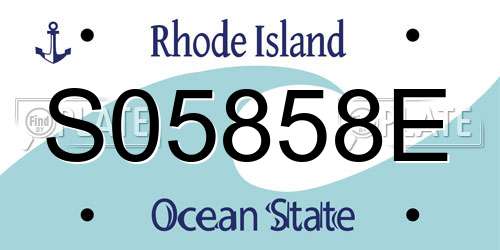 S05858E Rhode Island License Plate
