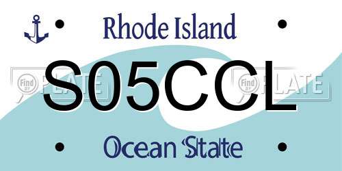S05CCL Rhode Island License Plate