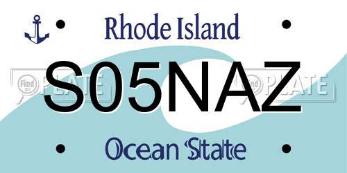 S05NAZ Rhode Island License Plate