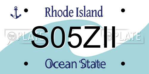 S05ZII Rhode Island License Plate