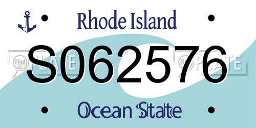 S062576 Rhode Island License Plate