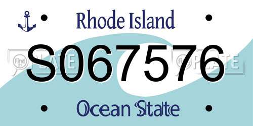S067576 Rhode Island License Plate