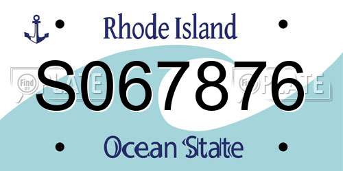 S067876 Rhode Island License Plate