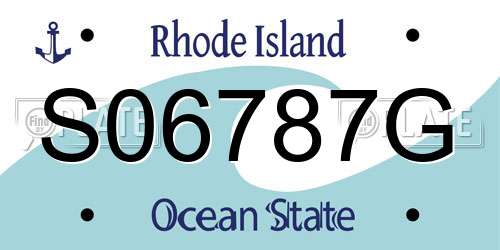 S06787G Rhode Island License Plate