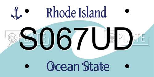 S067UD Rhode Island License Plate