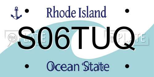 S06TUQ Rhode Island License Plate