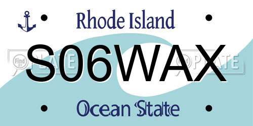 S06WAX Rhode Island License Plate