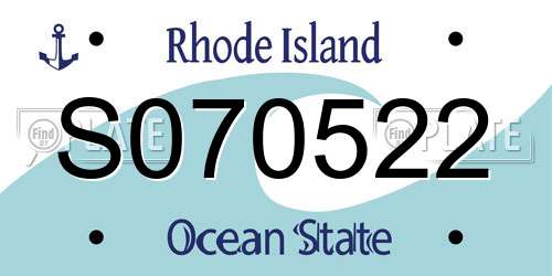 S070522 Rhode Island License Plate