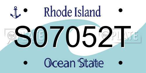 S07052T Rhode Island License Plate
