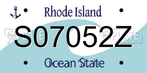 S07052Z Rhode Island License Plate
