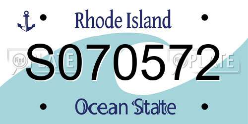 S070572 Rhode Island License Plate