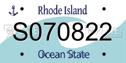 S070822 Rhode Island License Plate