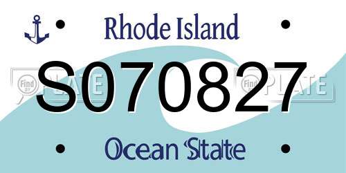 S070827 Rhode Island License Plate