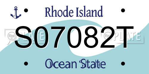 S07082T Rhode Island License Plate