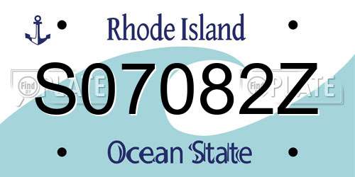 S07082Z Rhode Island License Plate