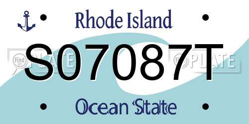 S07087T Rhode Island License Plate