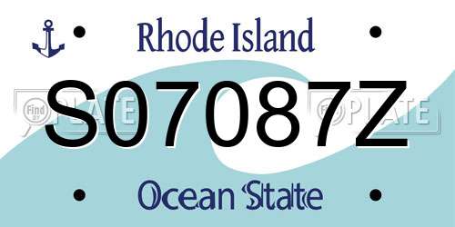 S07087Z Rhode Island License Plate