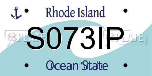 S073IP Rhode Island License Plate