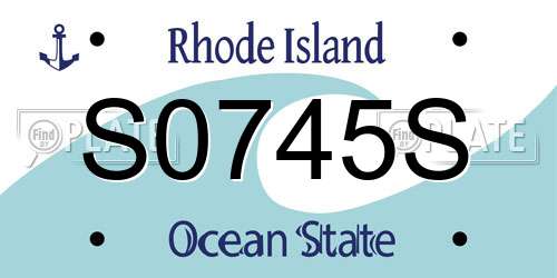 S0745S Rhode Island License Plate