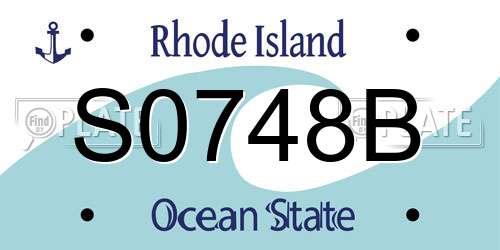 S0748B Rhode Island License Plate