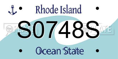 S0748S Rhode Island License Plate