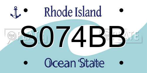 S074BB Rhode Island License Plate