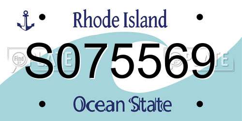 S075569 Rhode Island License Plate
