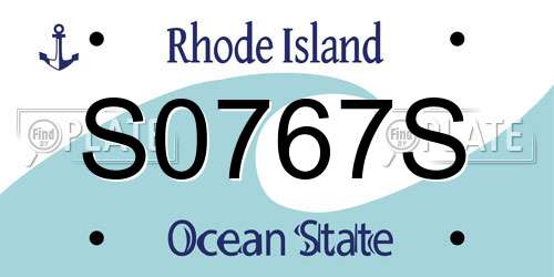 S0767S Rhode Island License Plate