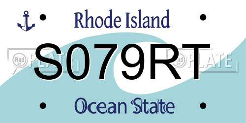 S079RT Rhode Island License Plate